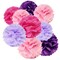 Wrapables Set of 12 Tissue Pom Pom Party Decorations for Weddings, Birthday Parties Baby Showers and Nursery Decor, Lavender/Bright Purple/Hot Pink/Pink